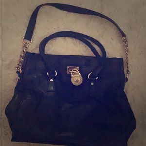 Sold out Michael Kors black leather Hamilton tote